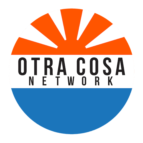 The Otra Cosa Network logo: an orange rising sun above a blue sea inside a white circle, with the name across the horizon